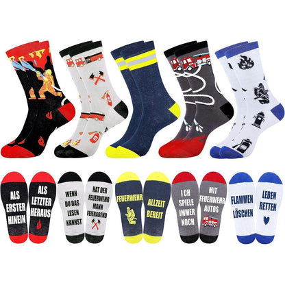 Herrensocken Feuerwehr Motiv 43-46 – 5er Pack Geschenkidee