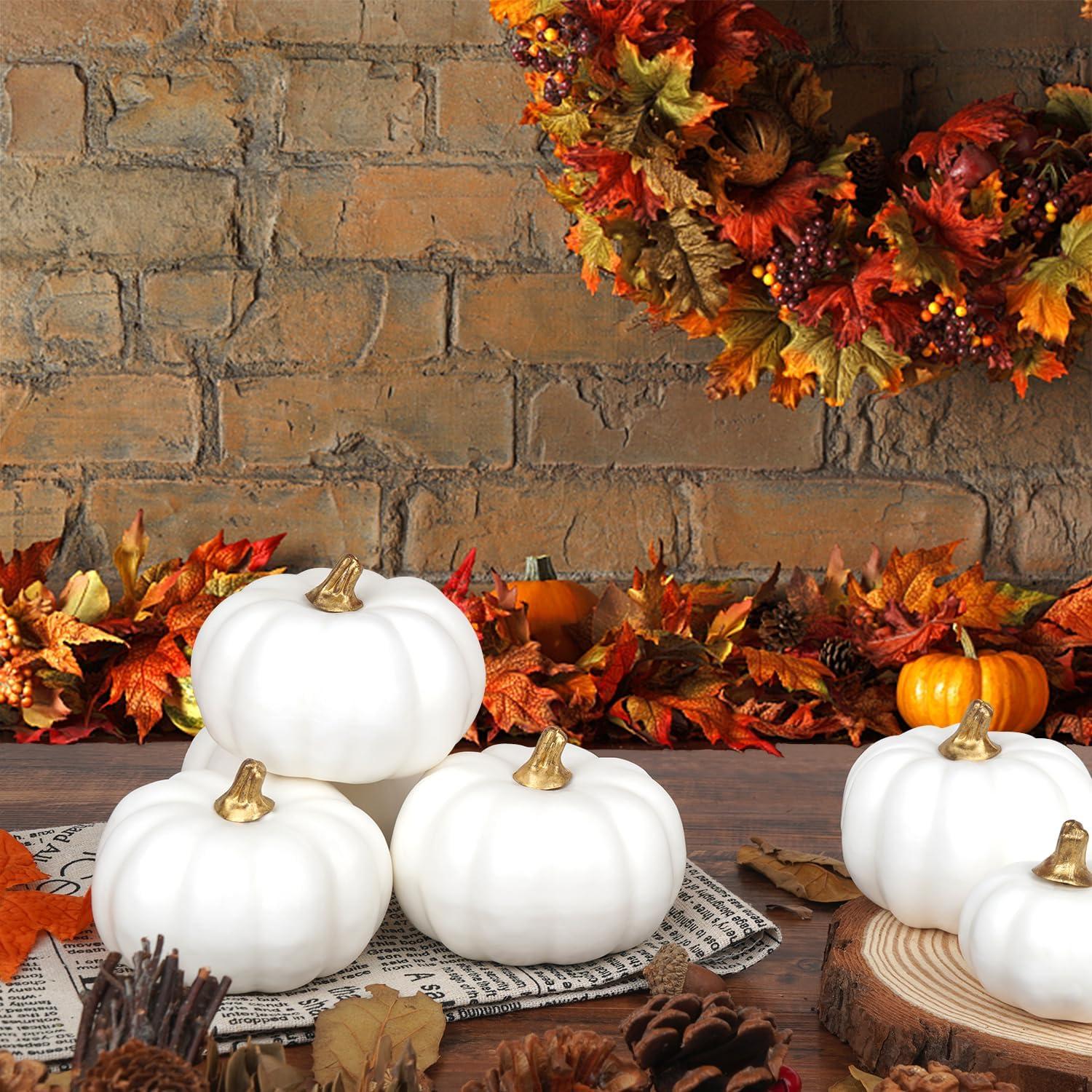 Künstliche Kürbisse 12er Set Herbst Halloween Thanksgiving