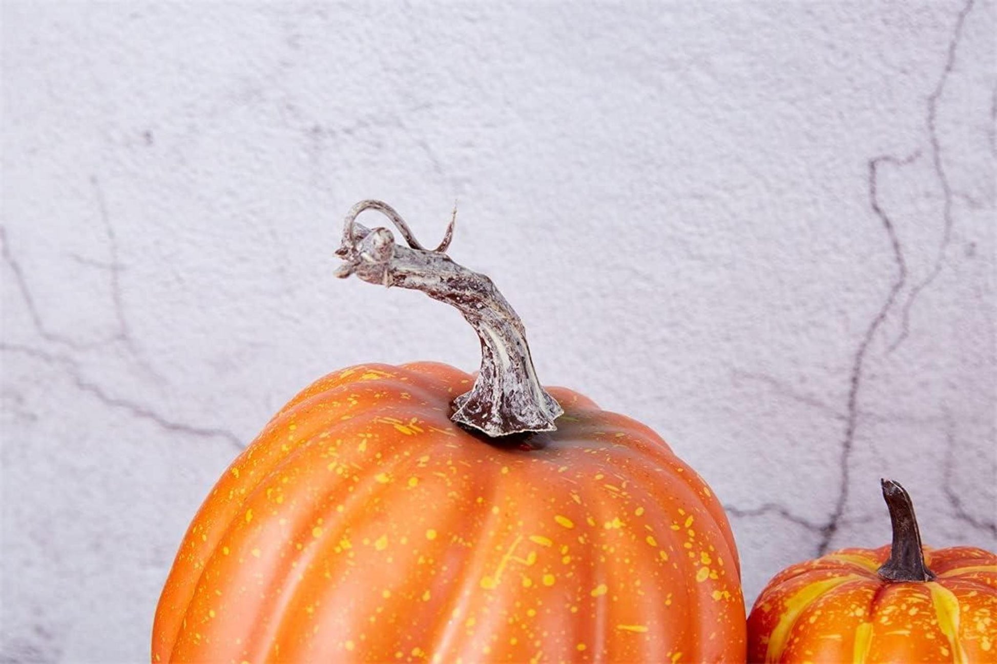 8er Set Ernte Orange Künstliche Kürbisse Herbst Deko Thanksgiving