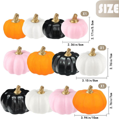 12 Stück Künstliche Kürbisse Herbst Deko für Halloween Thanksgiving