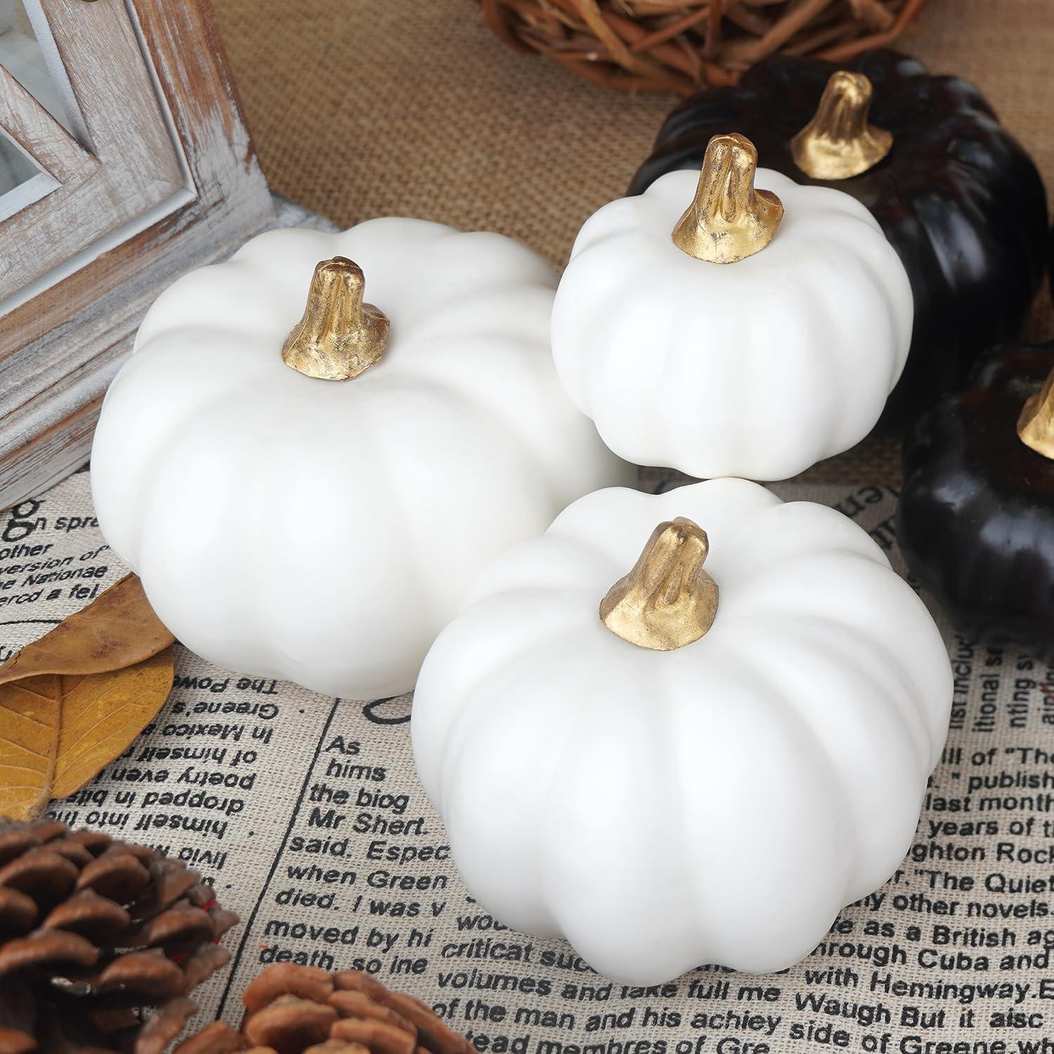 12er Pack Künstliche Lebensechte Kürbisse Verschiedene Größen Farben für Herbst