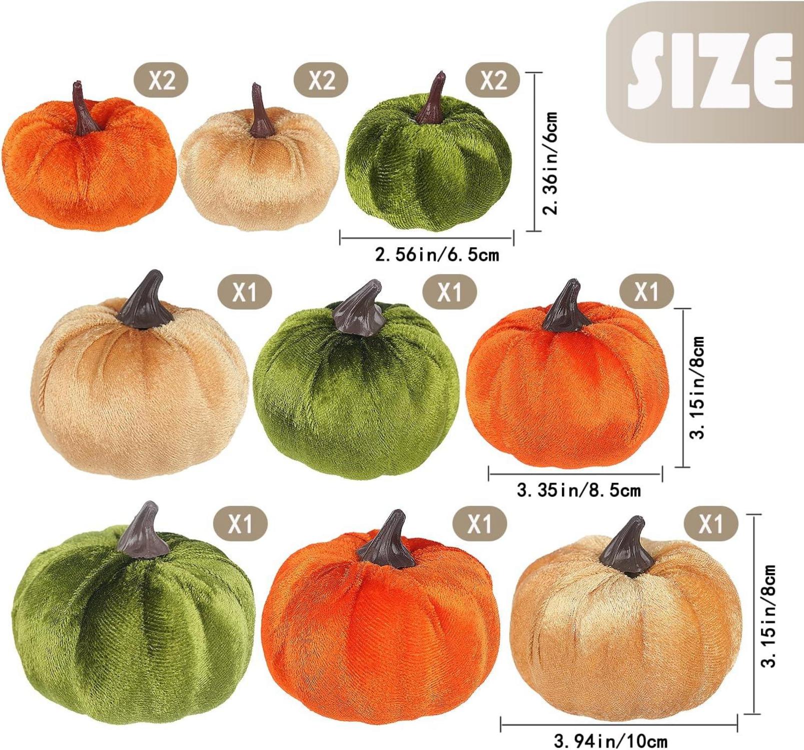 12er Set Gefälschte Stoff Kürbisse Herbst Deko Thanksgiving Halloween
