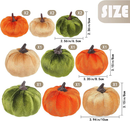 12er Set Gefälschte Stoff Kürbisse Herbst Deko Thanksgiving Halloween