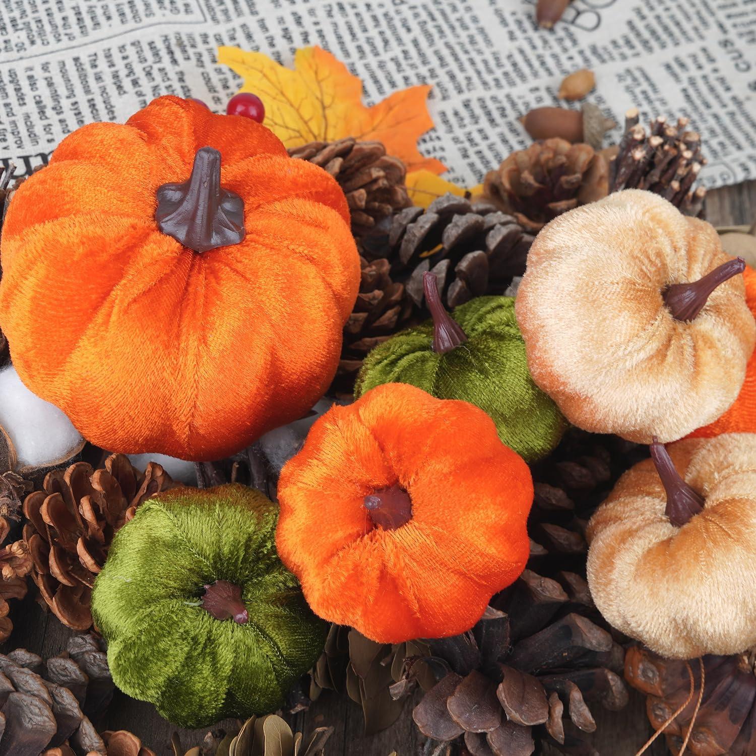 12er Set Künstliche Kürbisse für Herbst Dekoration Halloween