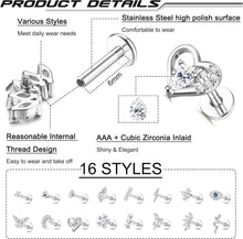 Damen Helix Knorpel Piercing Ohrringe Set 16G Chirurgenstahl