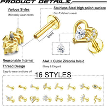 Helix Tragus Piercing Set 16G Knorpel Ohrringe