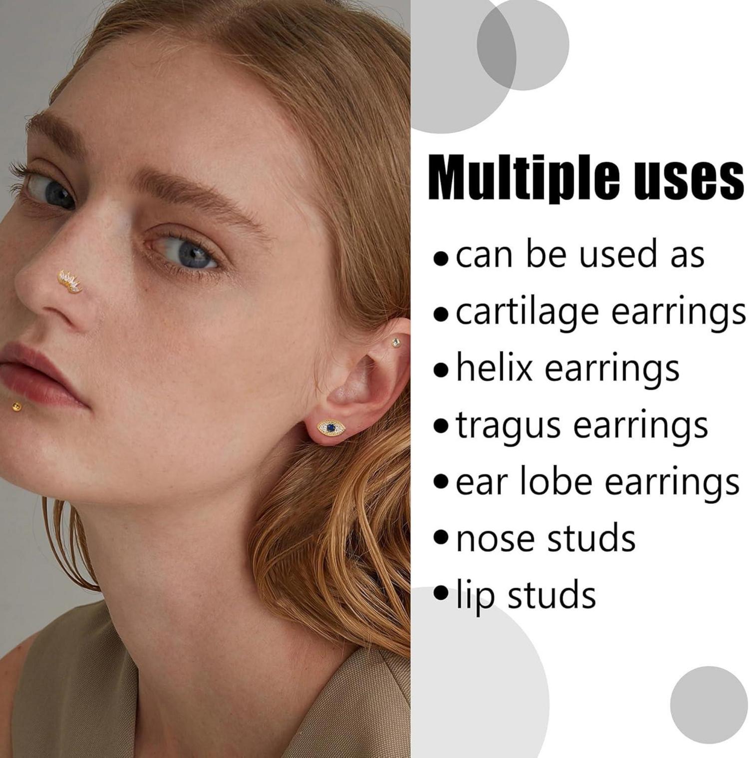 16 Stück Helix Tragus Piercing Knorpel Ohrringe Chirurgenstahl