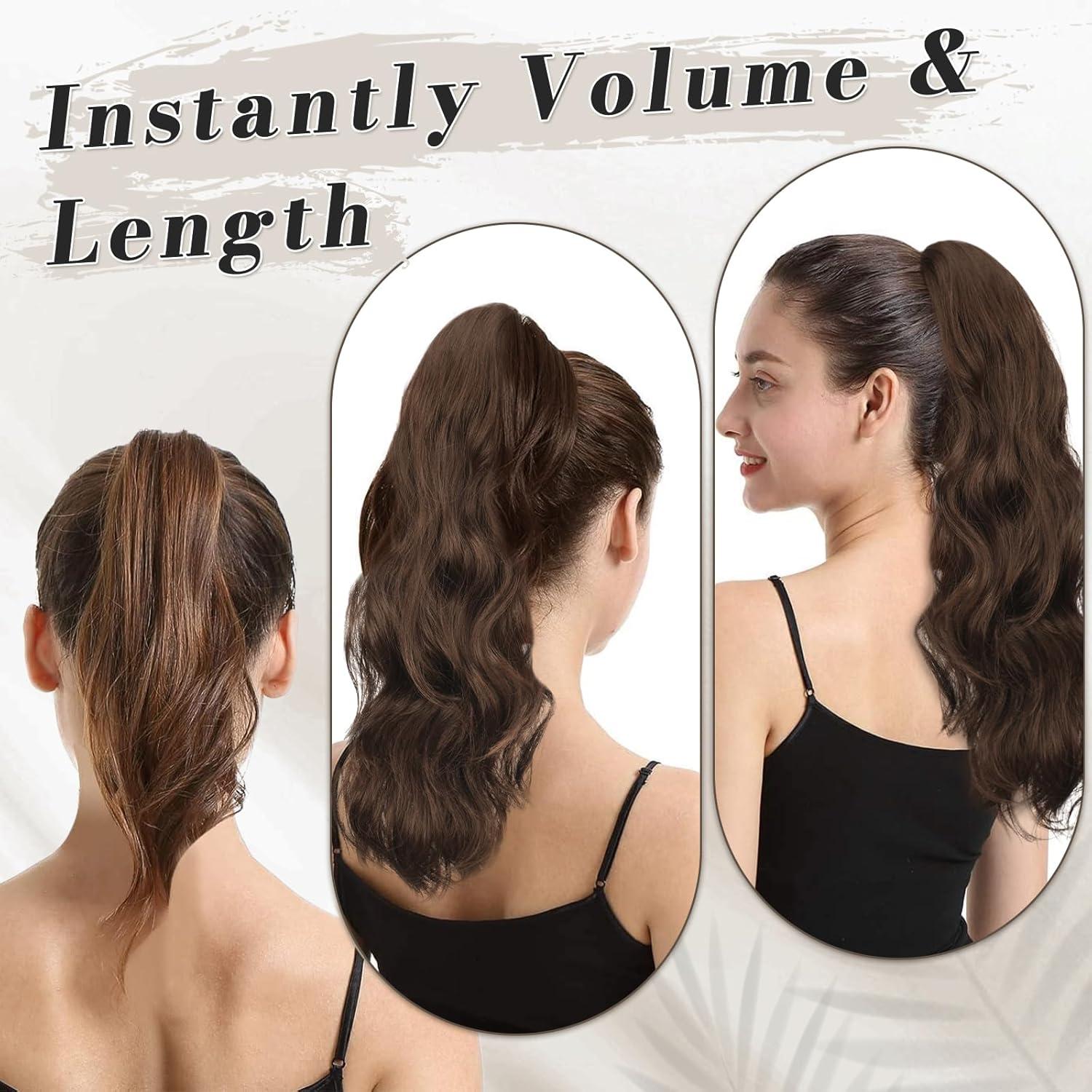 Lockiger Pferdeschwanz 50cm lang Synthetische Haarverlängerung