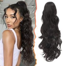 Lockige Pferdeschwanz Haarverlängerung 50 cm synthetisch welliger Clip