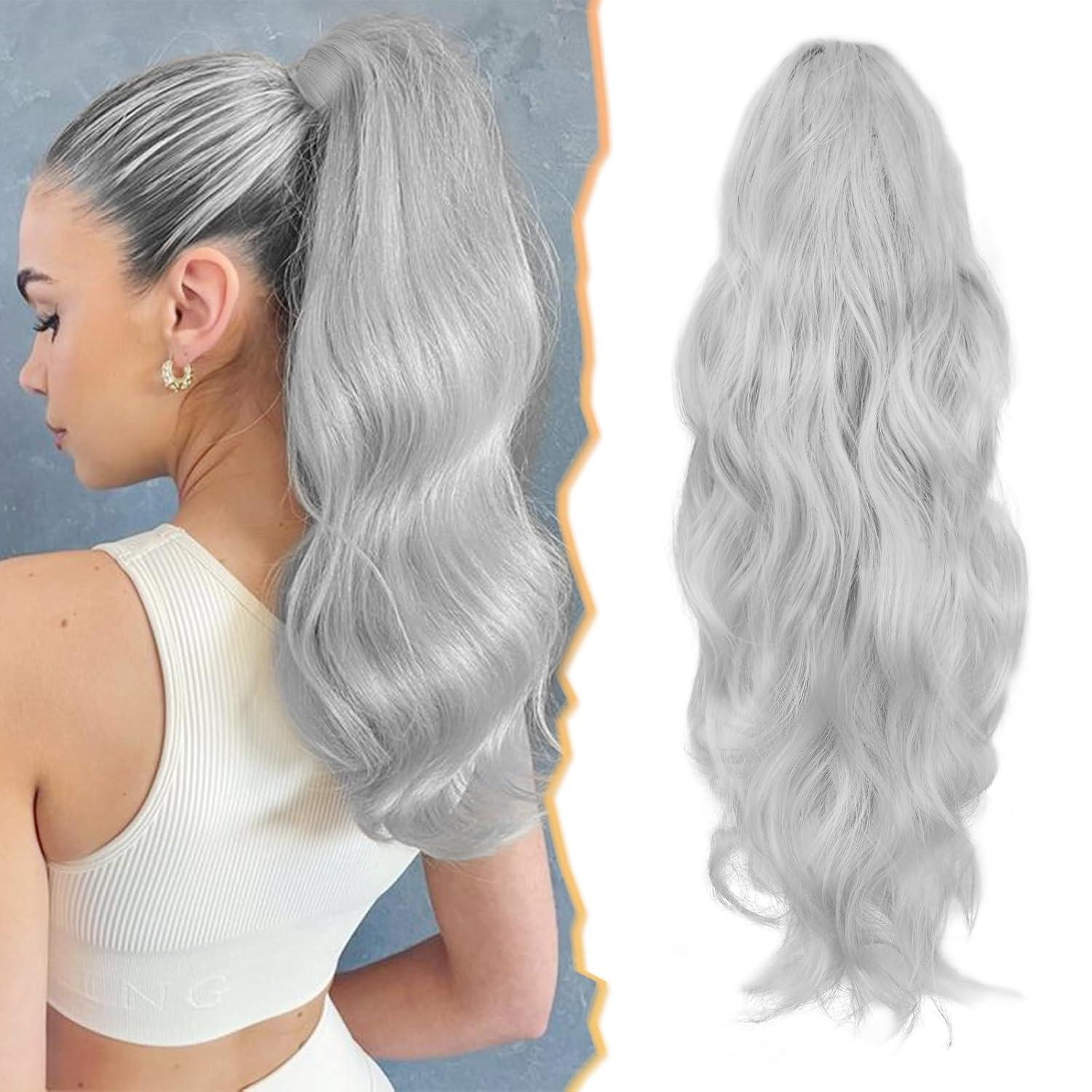 Lockige Pferdeschwanz Haarverlängerung mit Krallenclip 50 cm