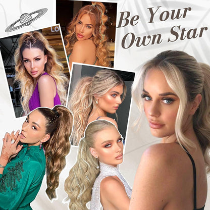 Lockige Pferdeschwanz Haarverlängerung 50 cm Synthetisch Ponytail Extension
