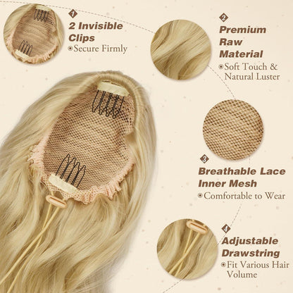 Locken Kordelzug Pferdeschwanz Haarteil 40 cm - Wellige Ponytail Extension