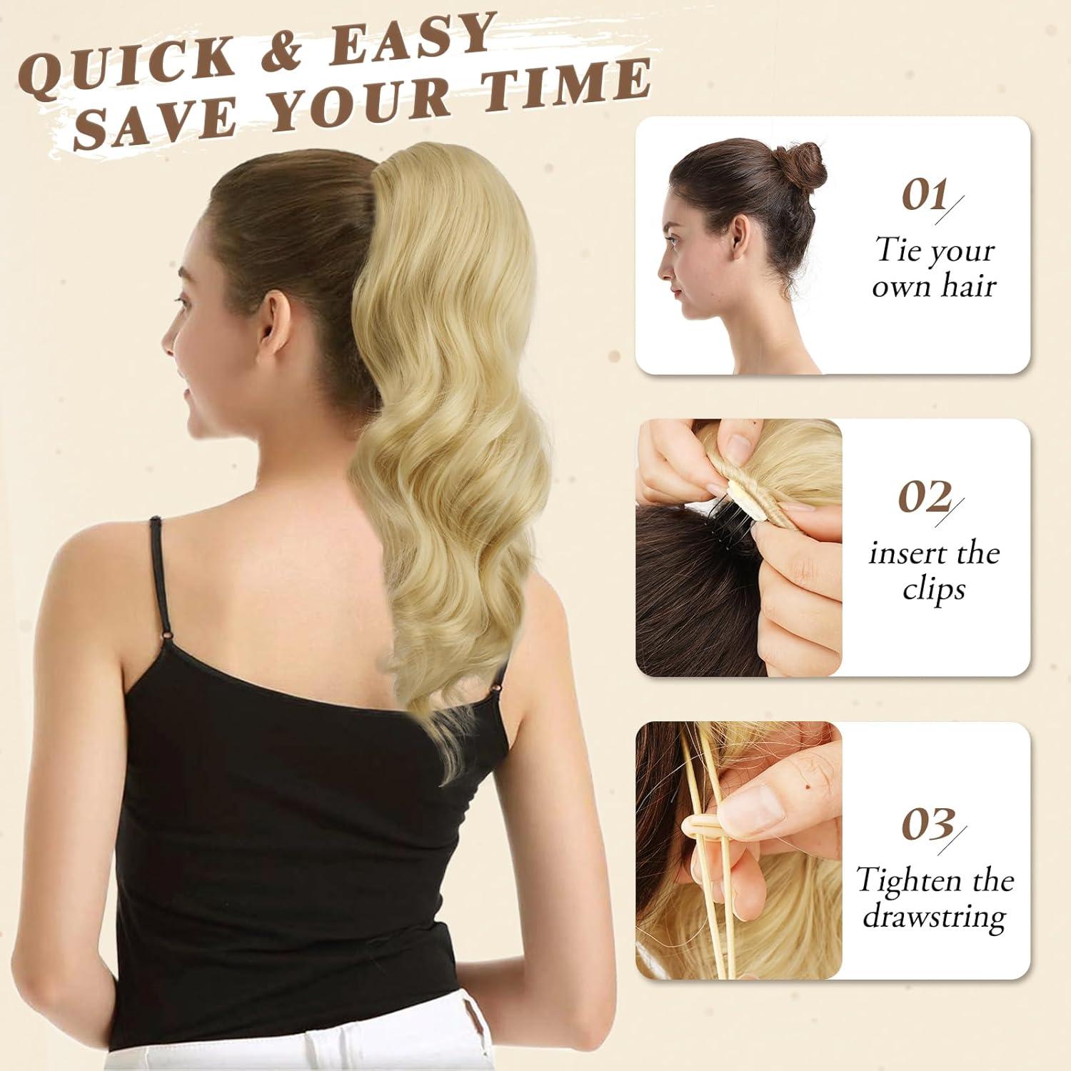 Locken Kordelzug Pferdeschwanz Haarverlängerung 40 cm - Synthetisch