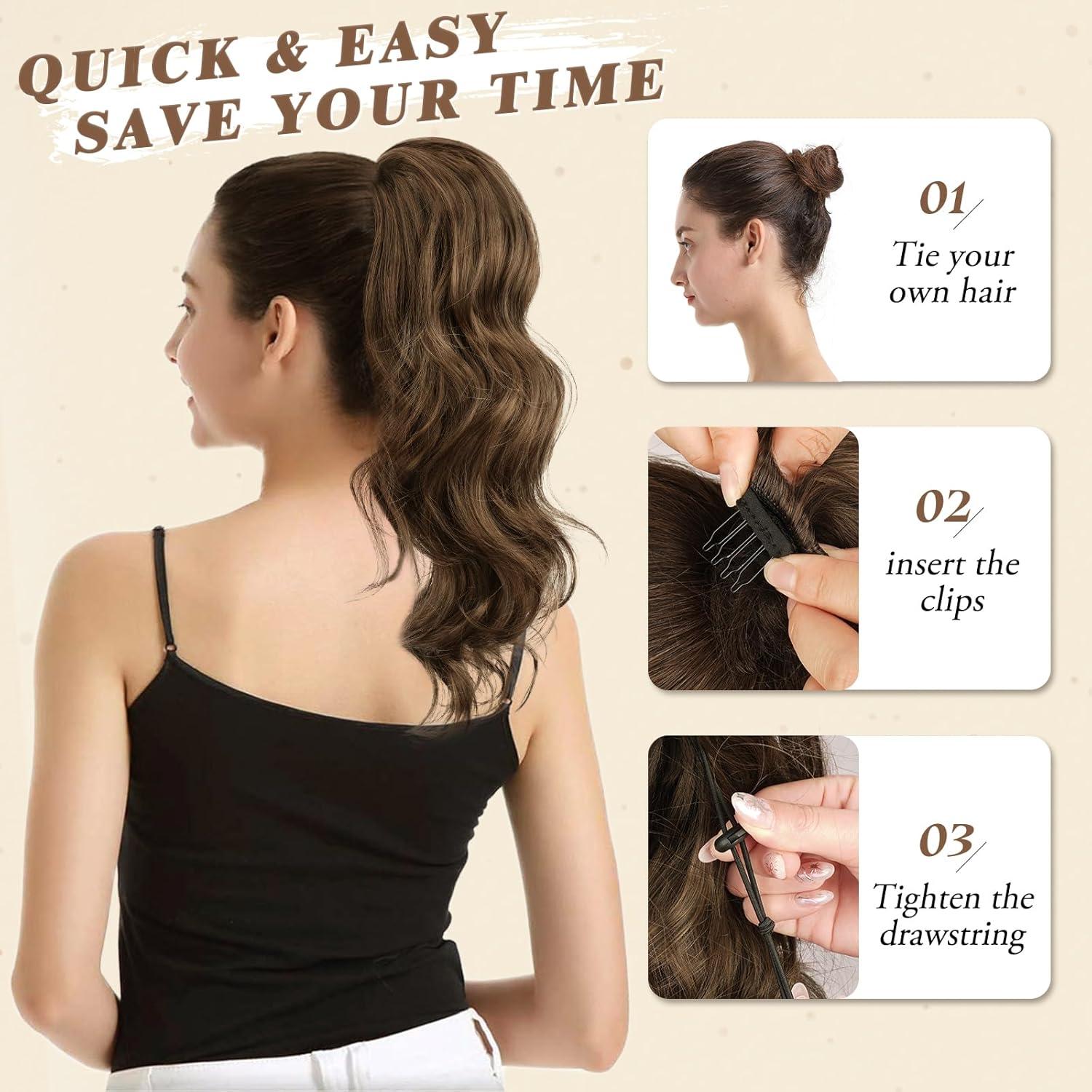 Locken Pferdeschwanz Haarteil - 40 cm, Kordelzug, Synthetisch