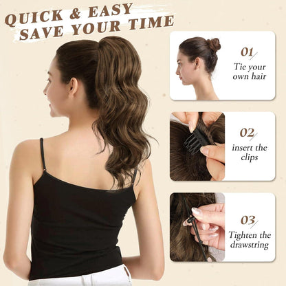 Locken Pferdeschwanz Haarteil - 40 cm, Kordelzug, Synthetisch