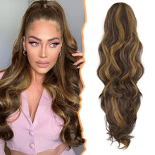 Lockige Pferdeschwanz Haarverlängerung mit Krallenclip 50 cm