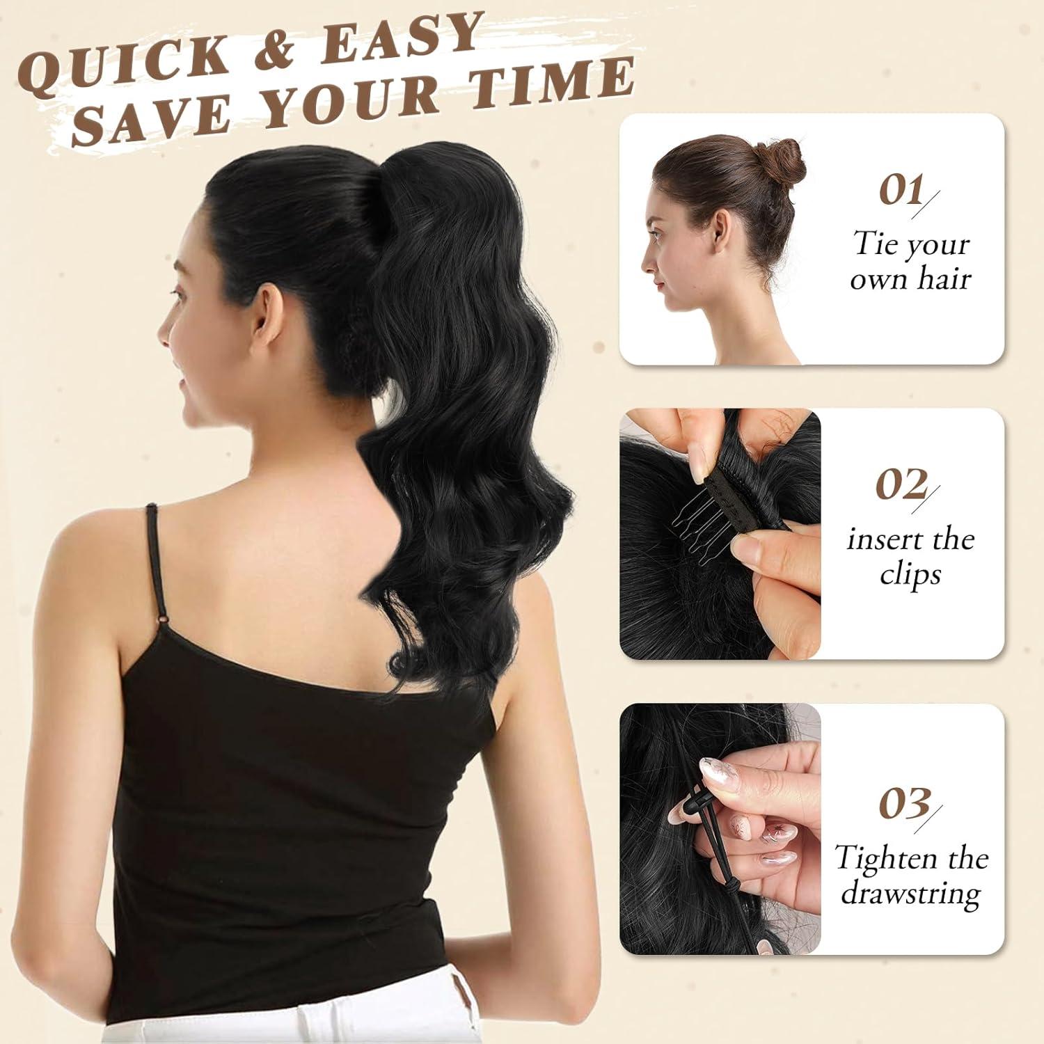 Locken Kordelzug Pferdeschwanz Haarteil 40 cm