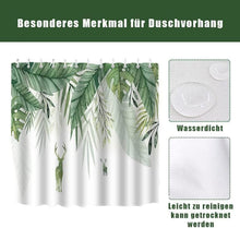 Duschvorhang 180x180 cm Wasserdicht Polyester Grün Blätter