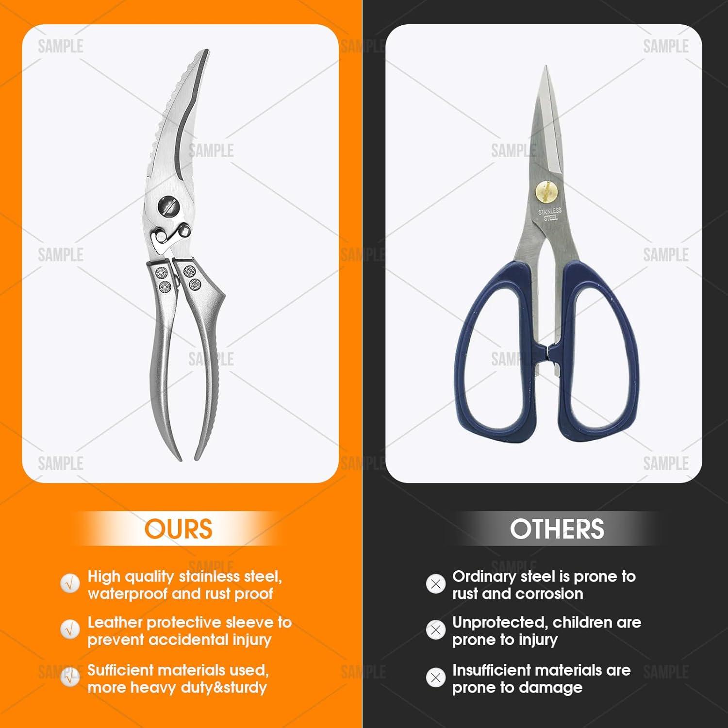 Lost Deer Küchenschere aus Edelstahl für Huhn, Geflügel, Fisch & Gemüse