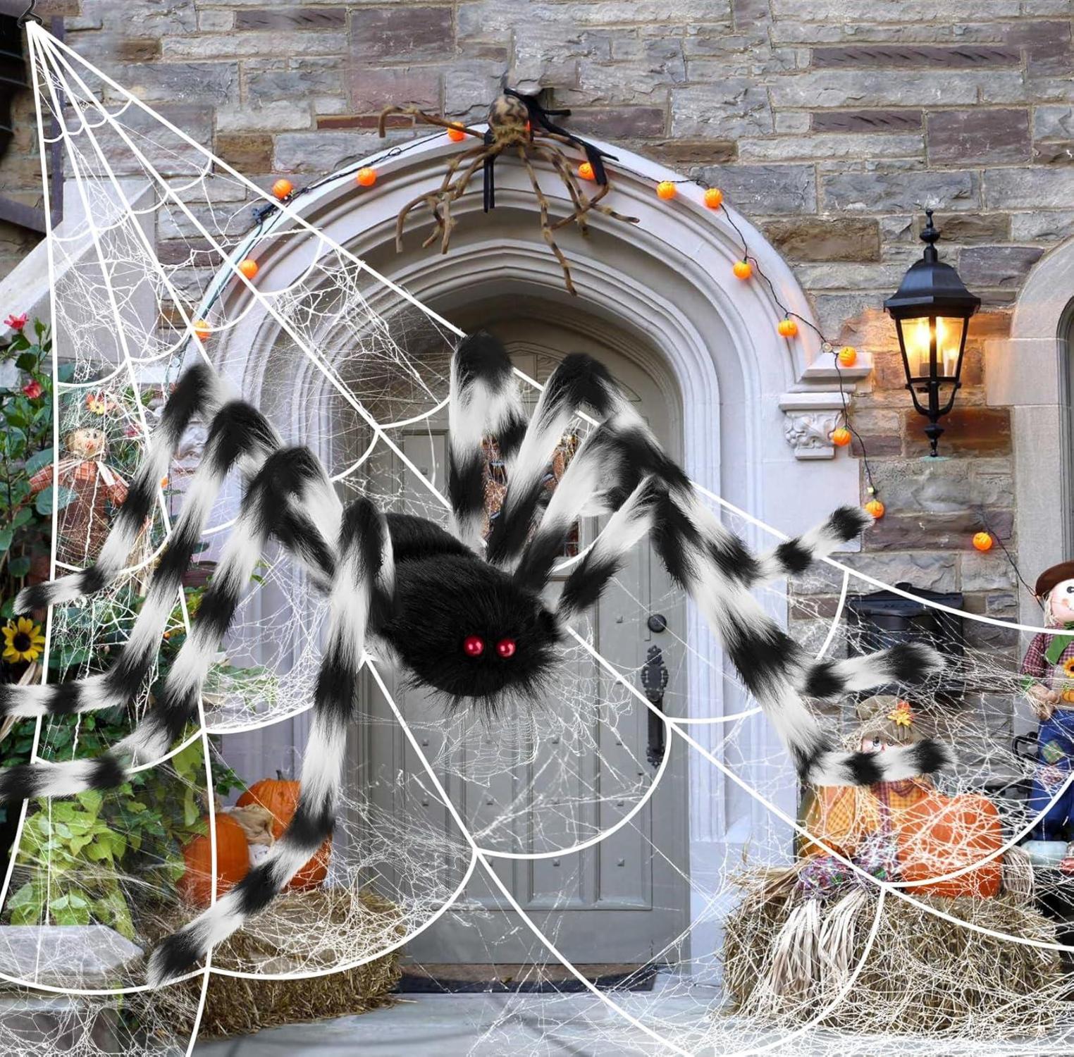 Halloween Deko Outdoor Spinne Set 127cm mit