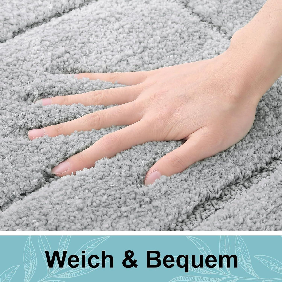 Mikrofaser Badteppich Grau – Rutschfest & Wasserabsorbierend 60x120 cm