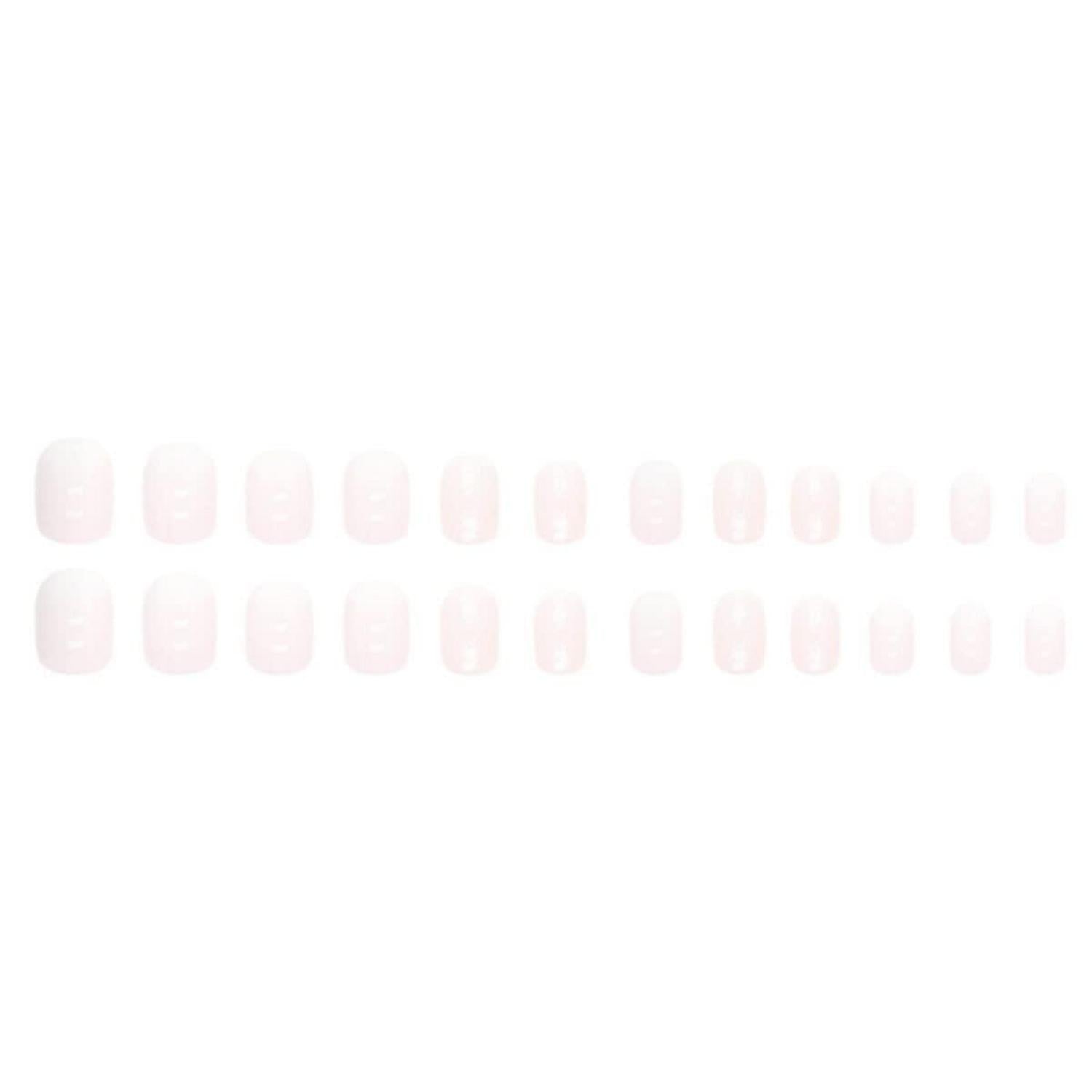 24 Stück Milky Weiß Einfarbig Eckig Nägel – French Press on Nails mit Glitzer, Glossy Künstliche Nägel