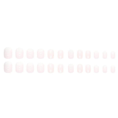 24 Stück Milky Weiß Einfarbig Eckig Nägel – French Press on Nails mit Glitzer, Glossy Künstliche Nägel