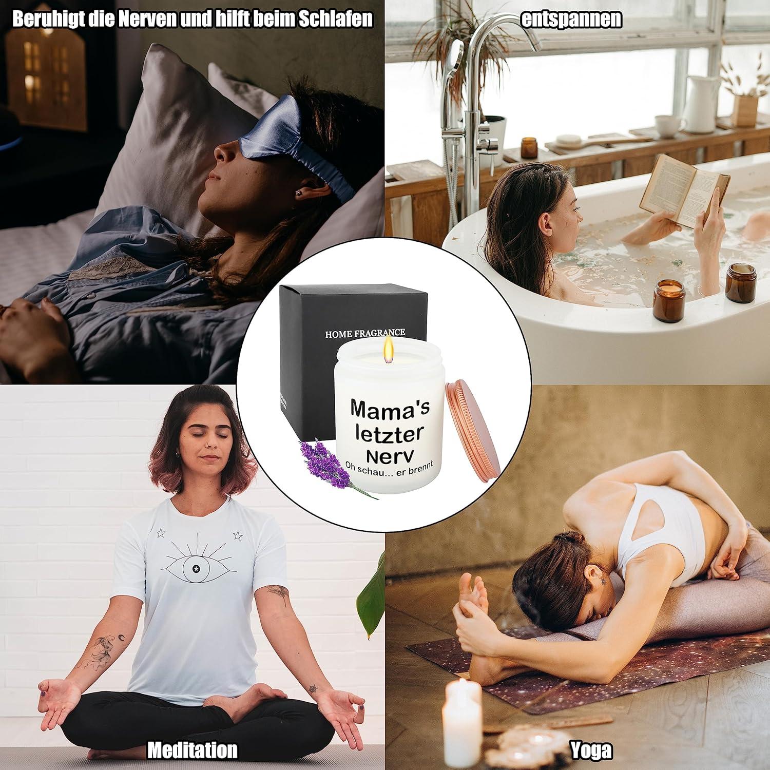 Duftkerzen im Glas Geschenkset Lavendel Mutter Entspannung 200g