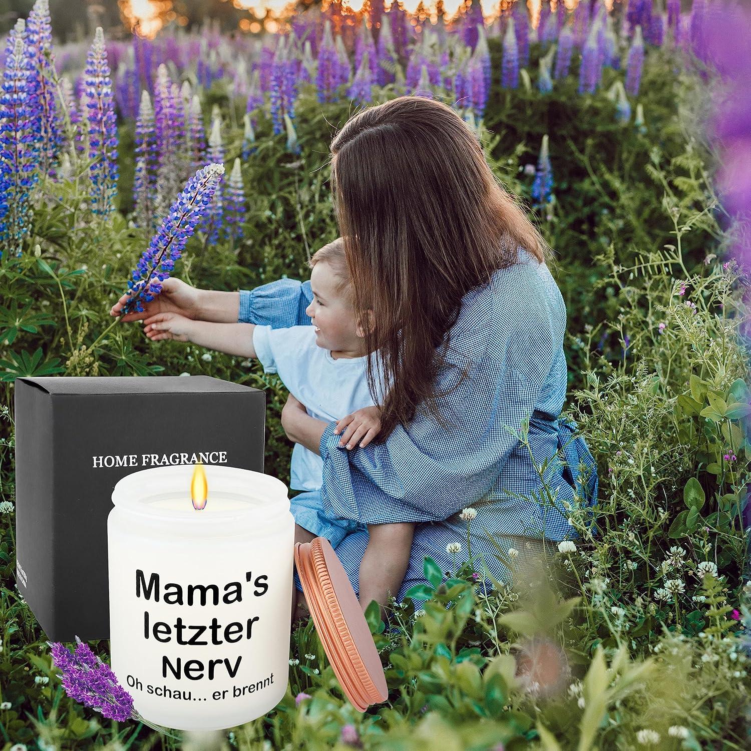Lavendel Duftkerzen Set 200g Glas Mama Geburtstag Entspannung Magnolien Duft
