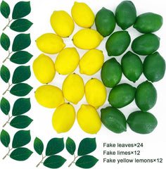48 Stück Künstliche Zitronen Limetten Deko Fake Früchte avec