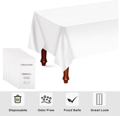CHEPULA Einweg Tischdecke Weiß 137x274cm 8 Stück wasserdicht