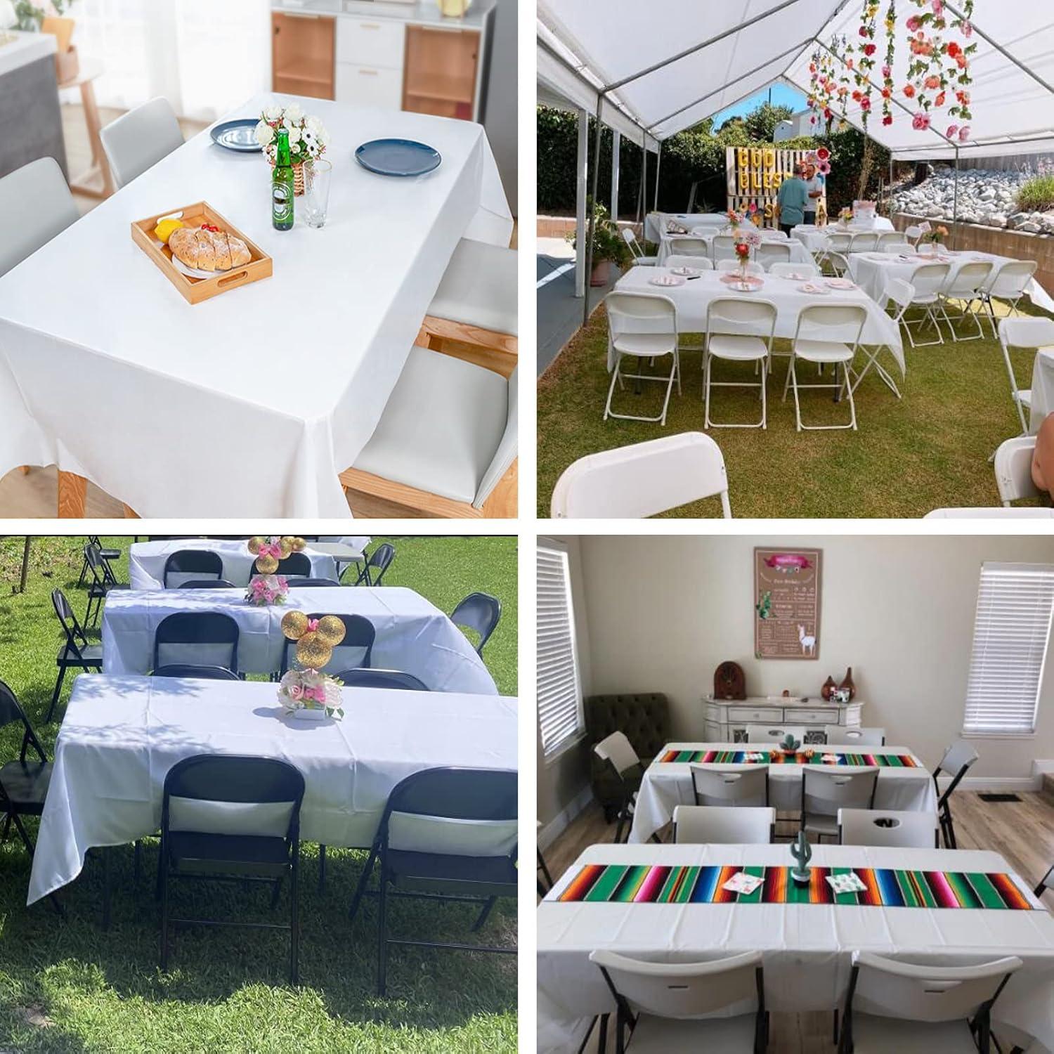 Weiß Einweg Tischdecke 137x274 cm - 8er Pack - Wasserdicht für Hochzeit Party