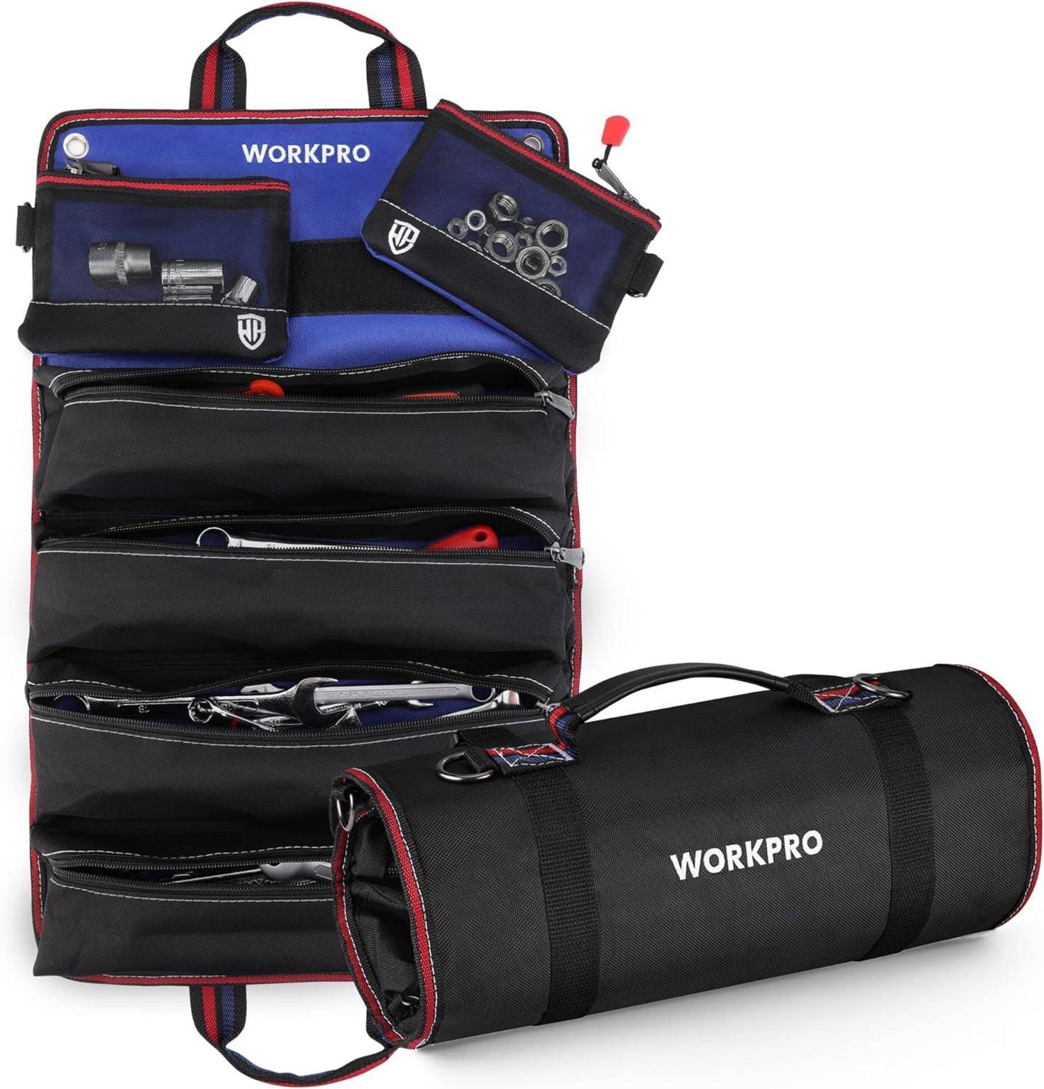 WORKPRO Profi Werkzeugrolltasche 57*36CM aus 720D Polyester