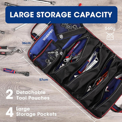 WORKPRO Profi Werkzeugrolltasche 57*36CM aus 720D Polyester