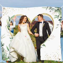 Hochzeitsherz Ausschneiden Grün 200x180cm mit Scheren – Hochzeitsspiel Brautpaar Geschenk