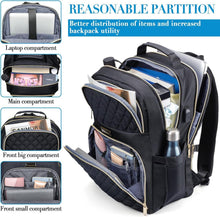 Schwarzer Damen Laptop Rucksack 15,6 Zoll USB Daypack