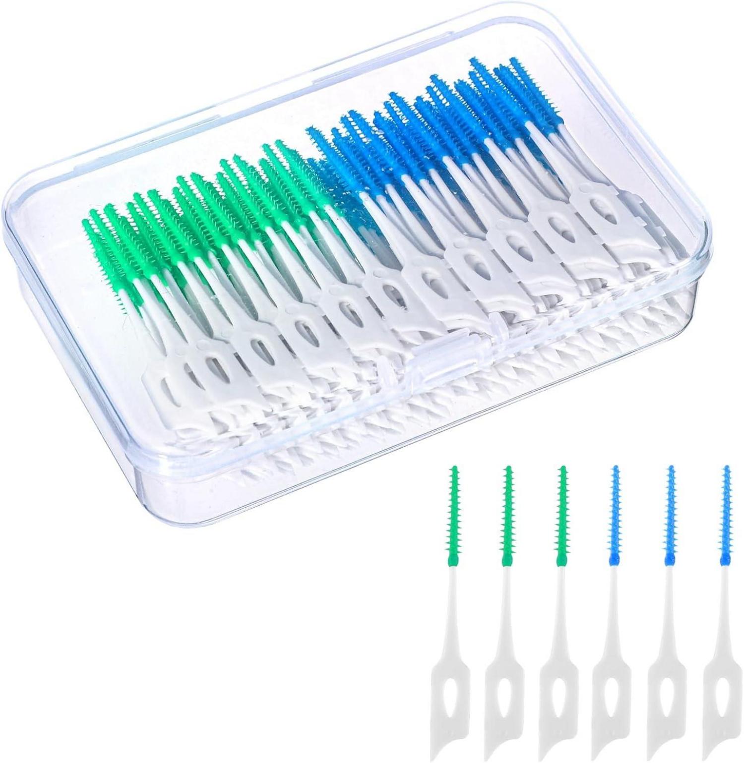 200 Stück Interdentalbürsten Silikon Zahnzwischenraumbürsten