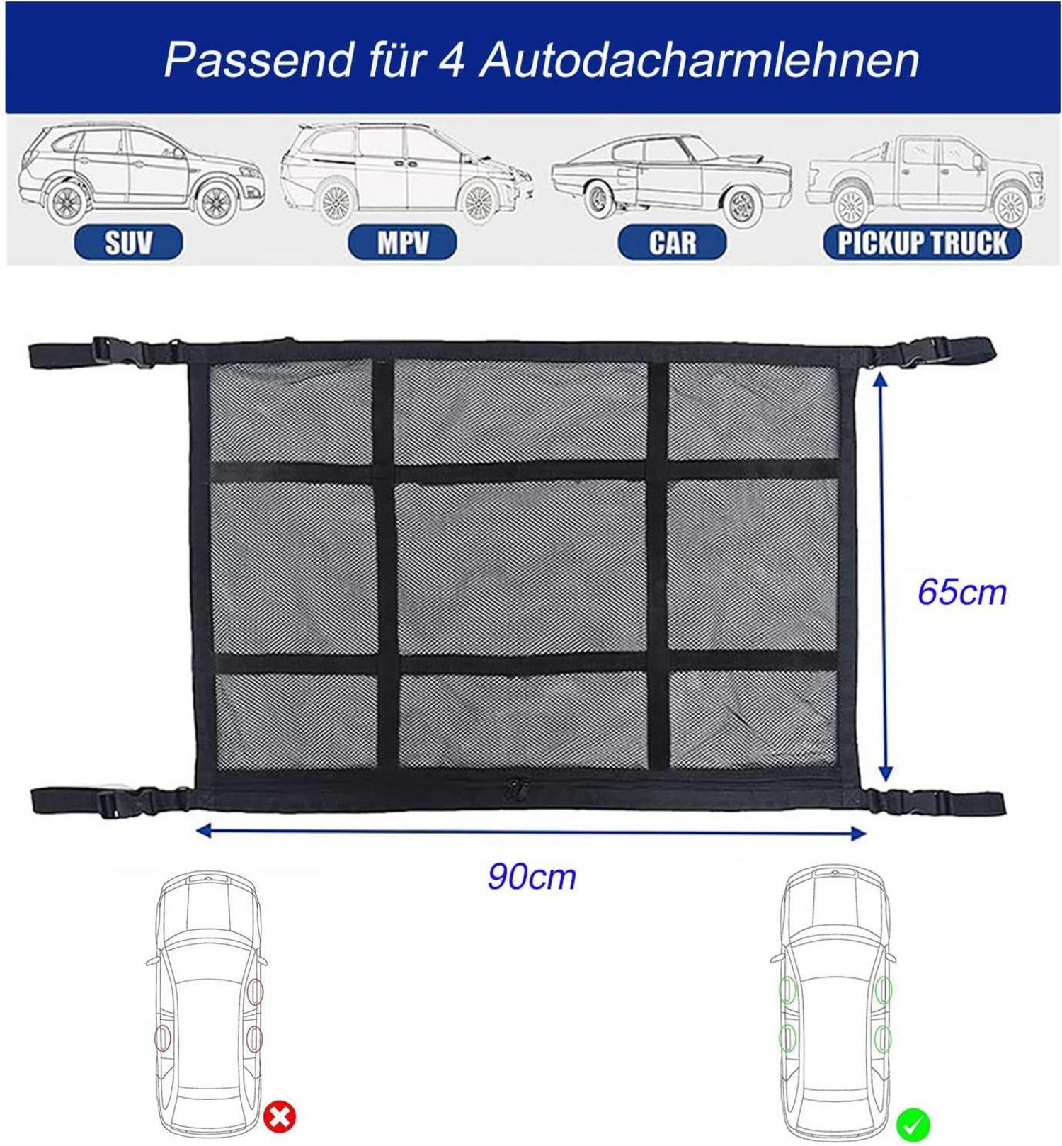 Gepäcknetz Auto doppellagige Aufbewahrung Organizer 90x65 cm SUV Jeep Van