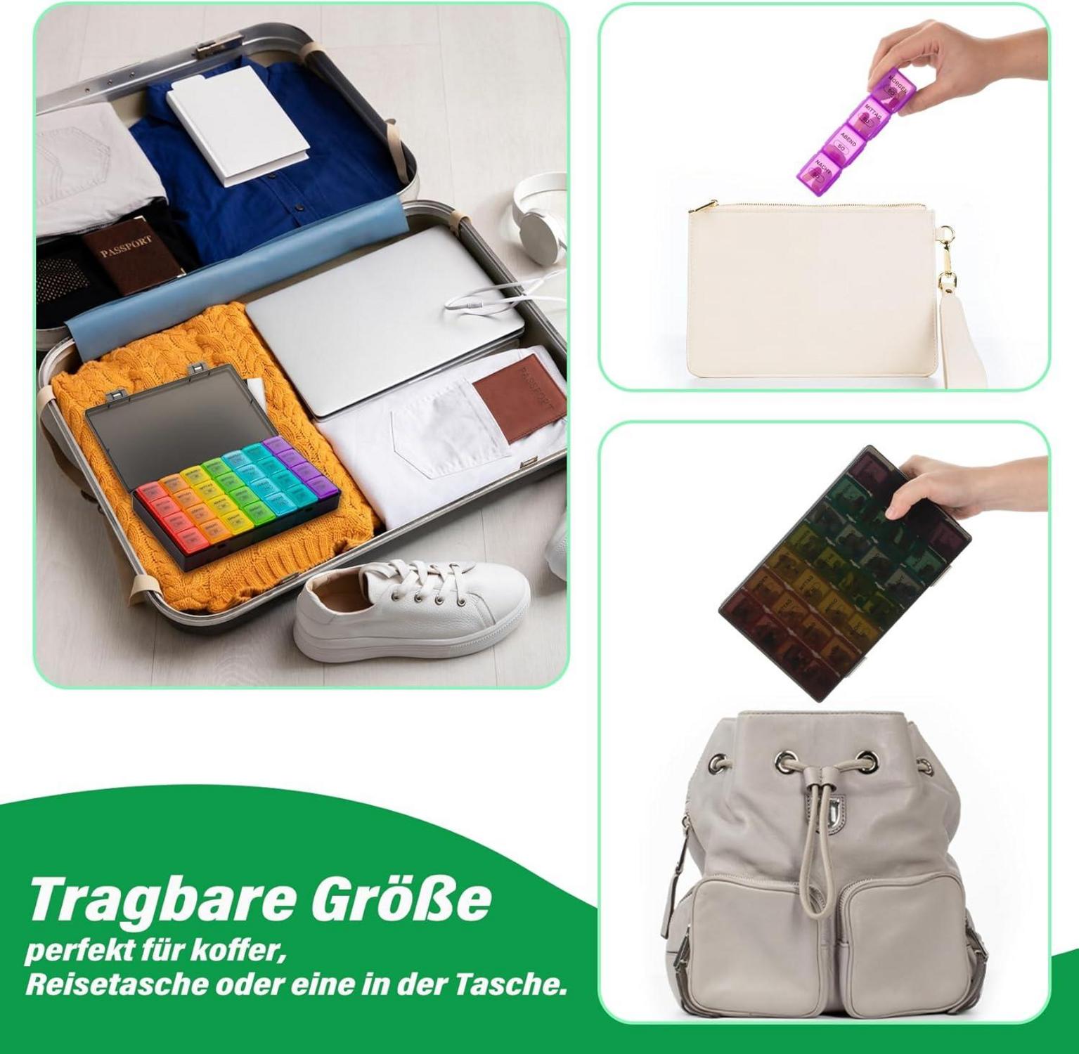 Tablettenbox 7 Tage Große Fächer Medikamentenbox Organizer