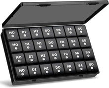 Tablettenbox 28 Tage Pillendose Medikamentenbox 7 Fächer Schwarz