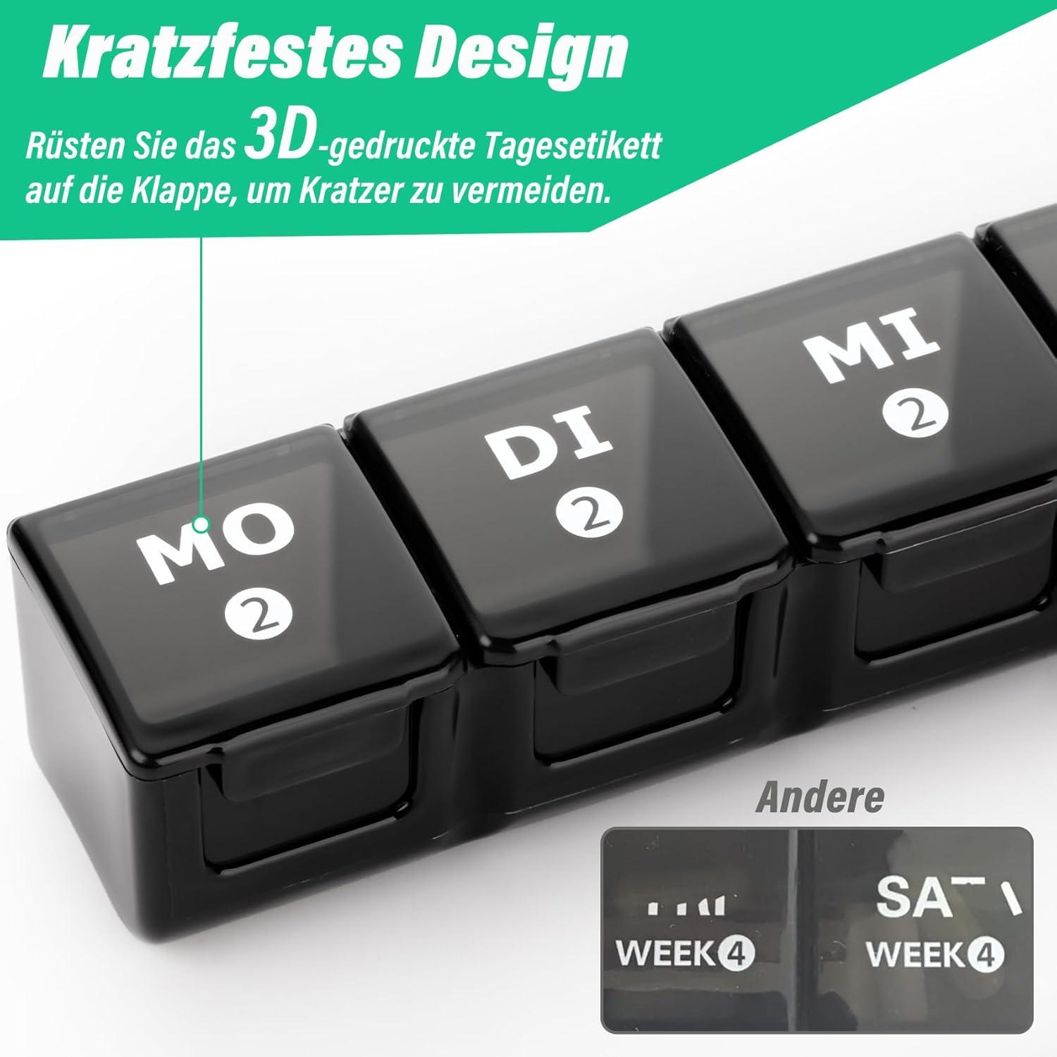 Tablettenbox Monat 28 Tage Pillendose Vitamin-Organizer