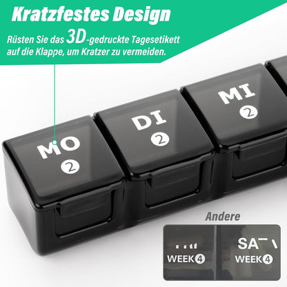 Tablettenbox Monat 28 Tage Pillendose Vitamin-Organizer