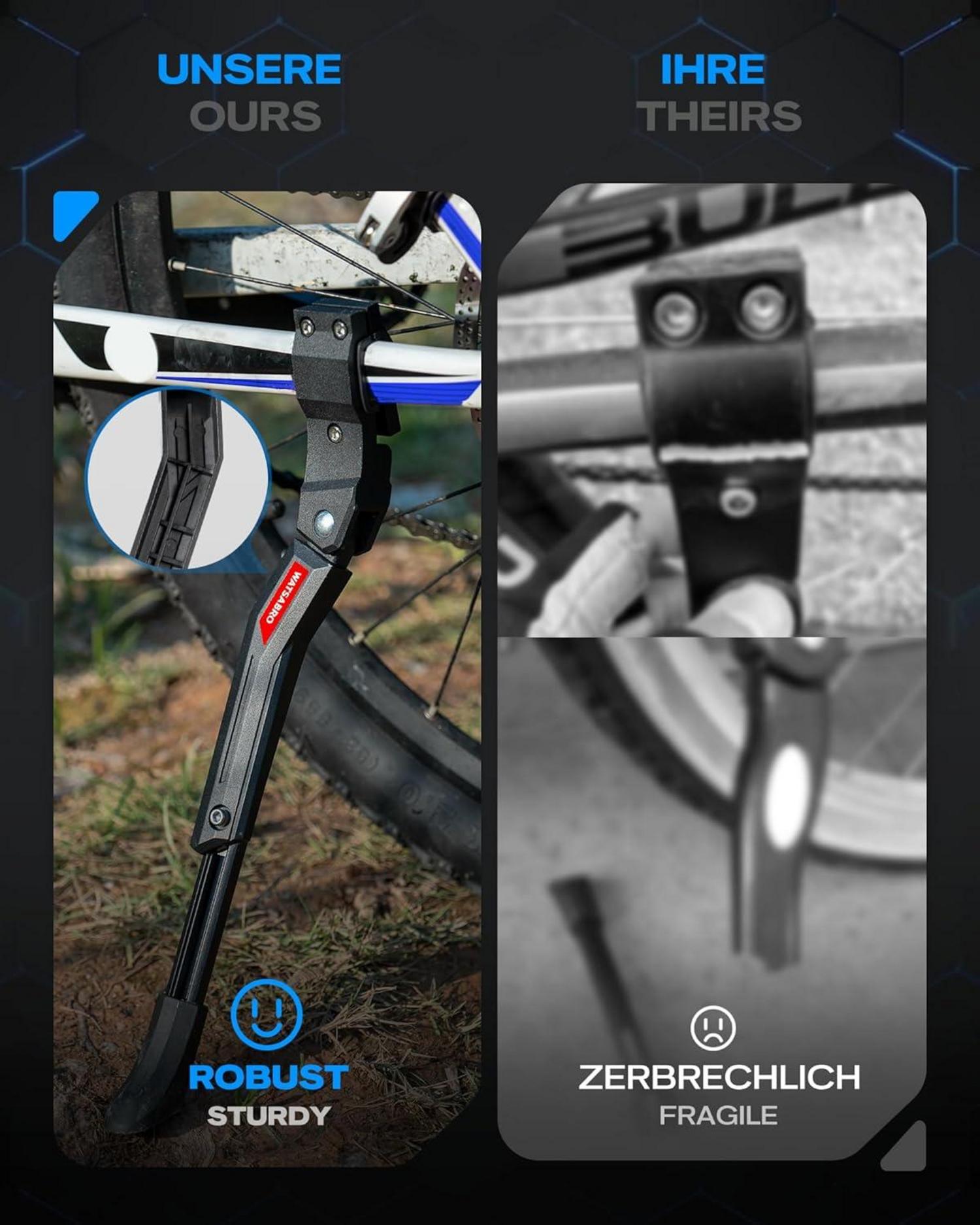Fahrradständer 24–29 Zoll Höhenverstellbar Seitenständer Montainbike Ebike Rennrad