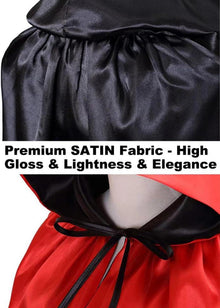 Halloween Vampir Umhang Kinder 140CM Satin Kapuze Mädchen