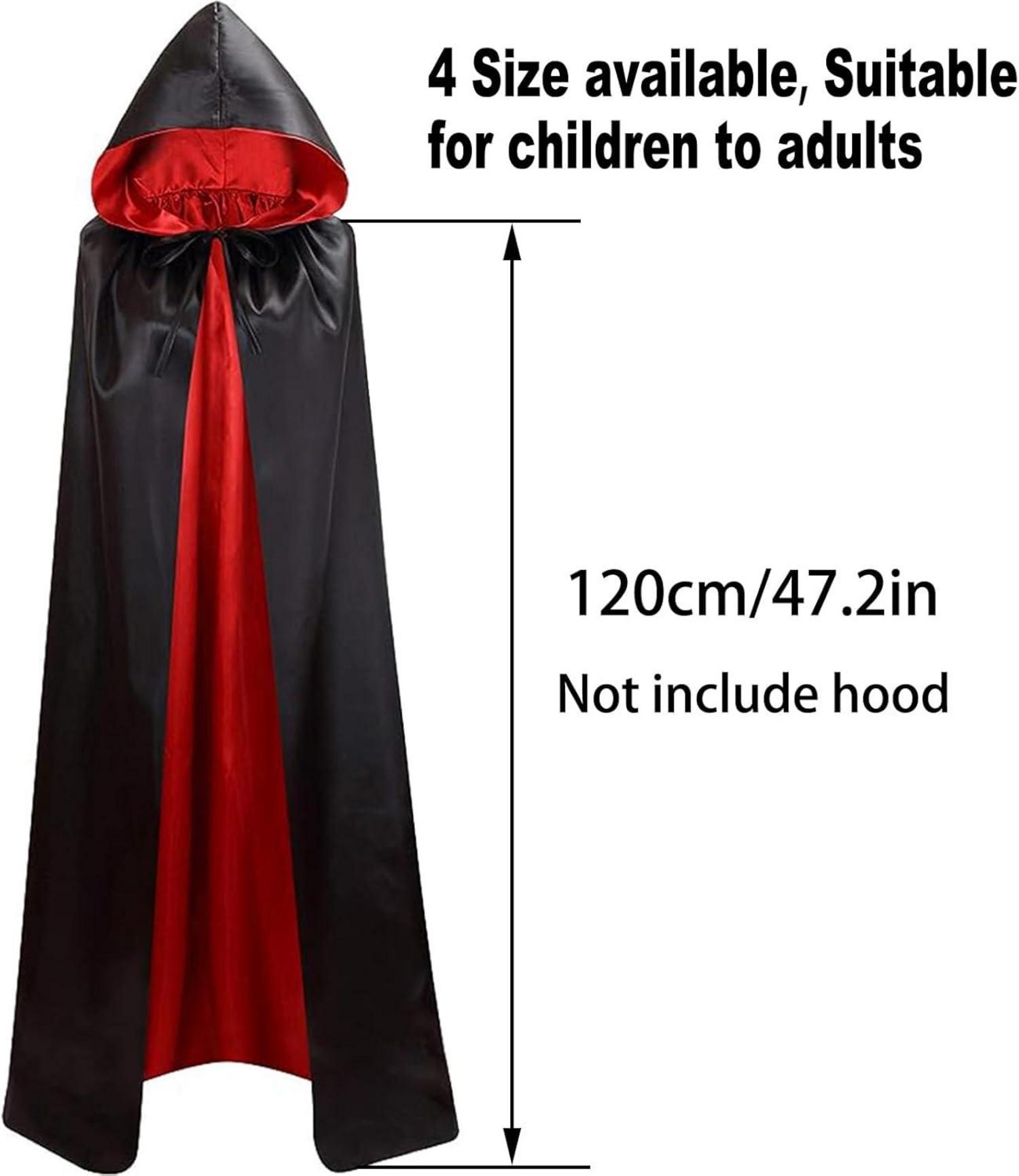 YIMOJOY Kinder Halloween Vampir Umhang 120CM Satin Kapuze Mädchen Kostüm