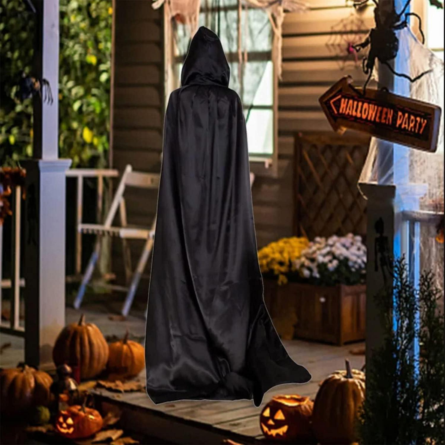 YIMOJOY Kinder Halloween Vampir Umhang 120CM Satin Kapuze Mädchen Kostüm
