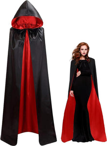 Halloween Vampir Umhang Erwachsene Satin Kapuze 150CM/170CM