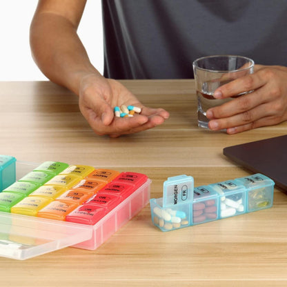 Tablettenbox 7 Tage Pillen Organizer Extra Große Fächer