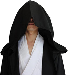 Halloween Umhang mit Kapuze Schwarzer Herren Jedi Robe