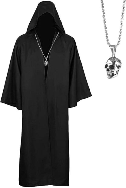 Schwarzer Umhang mit Kapuze Halloween Herren Vampir Cosplay